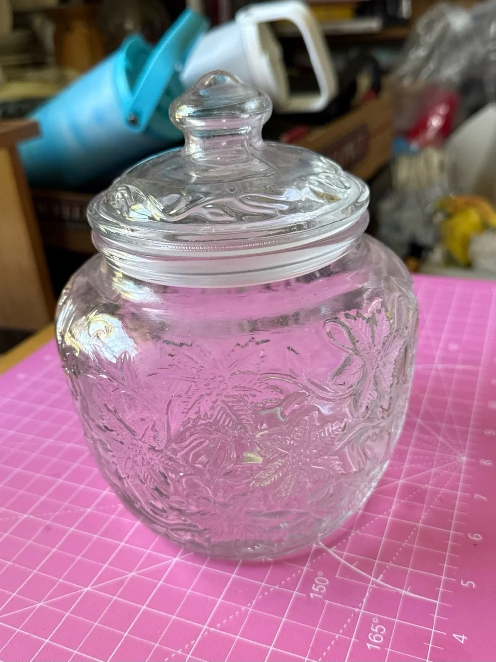 Princess House Clear Glass Fantasia Jar with Lid